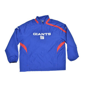Reebok NFL New York Giants Men's Blue 1/4 Zip Windbreaker Jacket Size 2XL